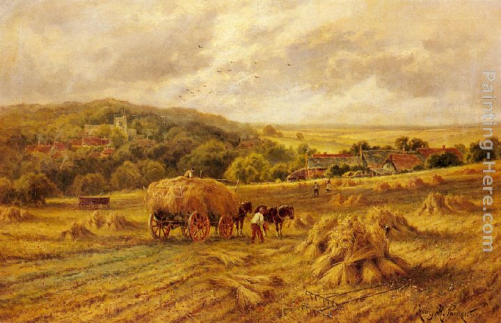 Harvest Time, Lambourne, Berks painting - Henry Hillier Parker Harvest Time, Lambourne, Berks art painting